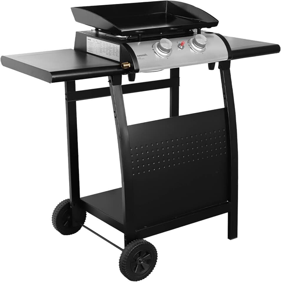 etezen - Porthos série - plancha 2 brûleurs, inox, 5kW, plaque émaillée
