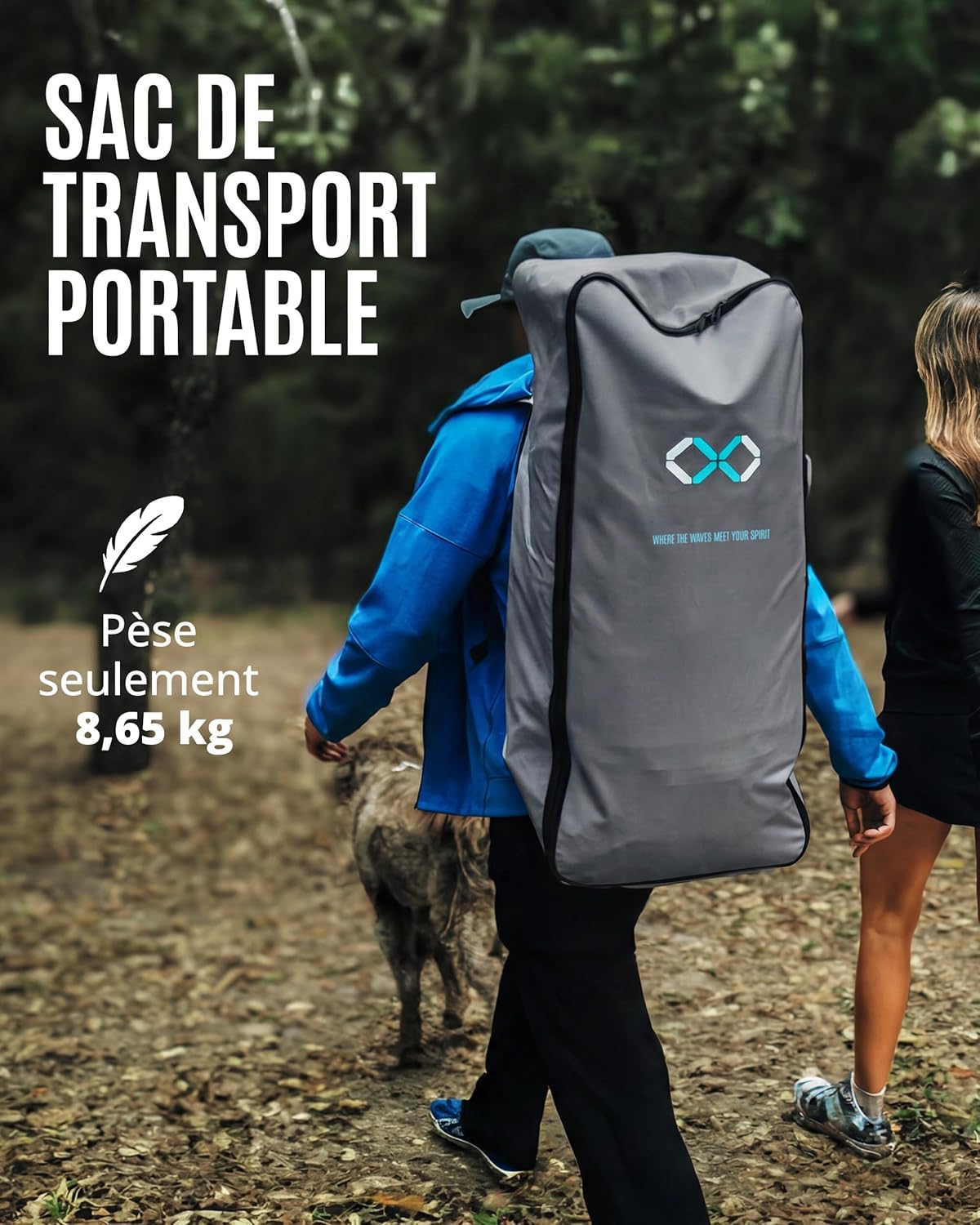 ZLX - Planche Touring - 350cm - Paddle gonflable, siège kayak, 180kg, longue distance