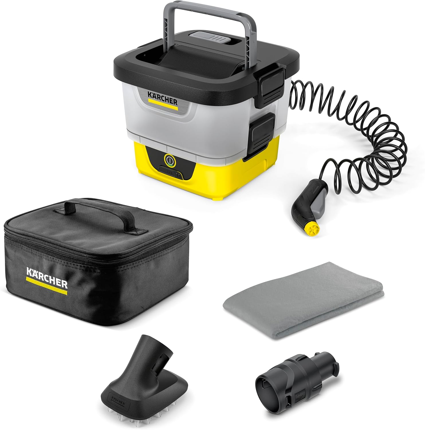 etezen Mobile Outdoor Cleaner OC 4 + Pet Kit, débit : 2 l/Min, Poids : 3,1 kg, réservoir d'eau : 8 l, Batterie Lithium-ION, Tuyau spiralé, Filtre pour Appareil, buse à Jet Conique/Plat