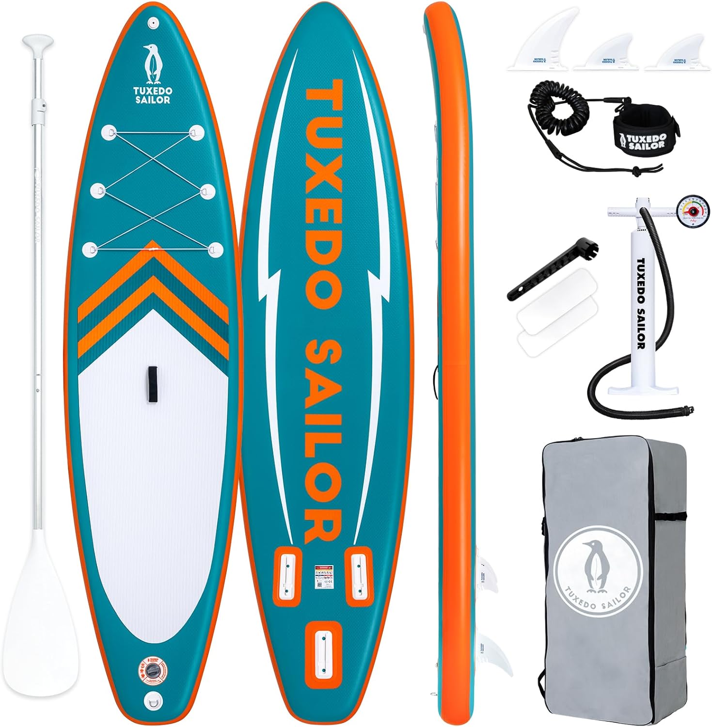 etezen Paddle Gonflable Adulte, Planche de Stand Up Paddle Gonflable, Sup Paddle Board Gonflable avec Accessoires Complets, Planche de Surf Paddle