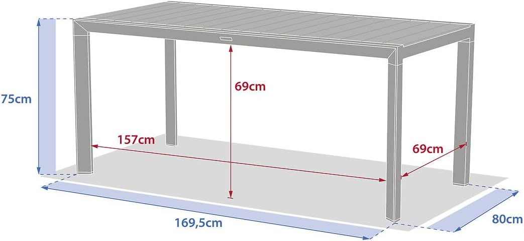 etezen - Evasion 6 places - aluminium effet bois lin et argile