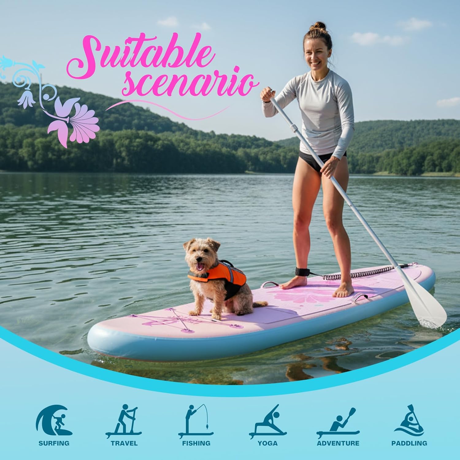 etezen - Paddle Gonflable Adulte - planche SUP - accessoires complets - dimensions standards