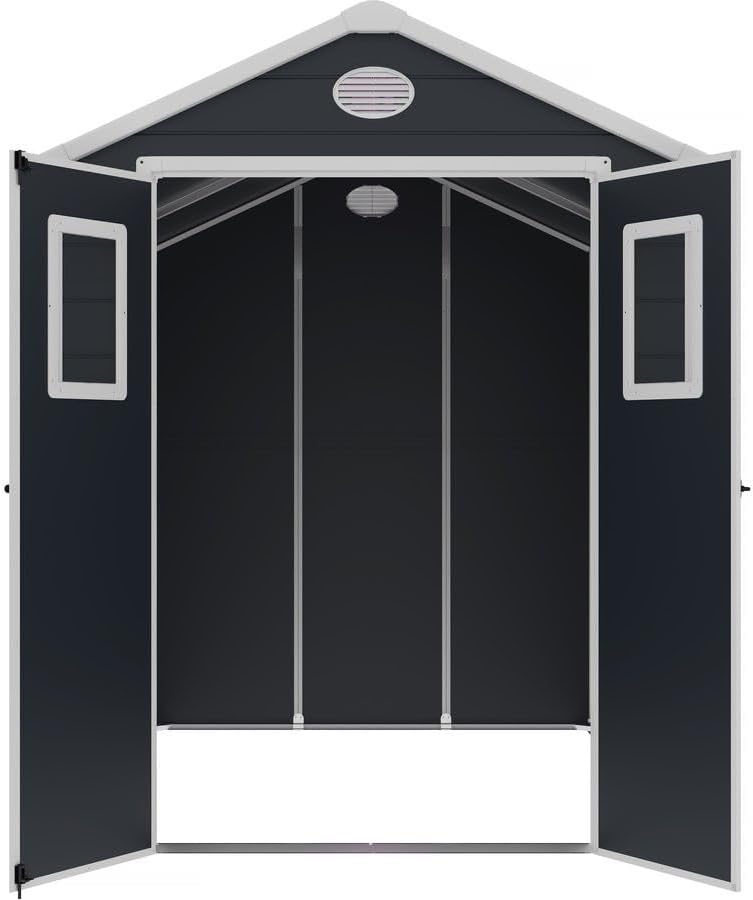 etezen - Abri de Jardin Résine Texas 5.23 m² Anthracite - Ancrages Intérieurs - Antirouille/Anti-UV