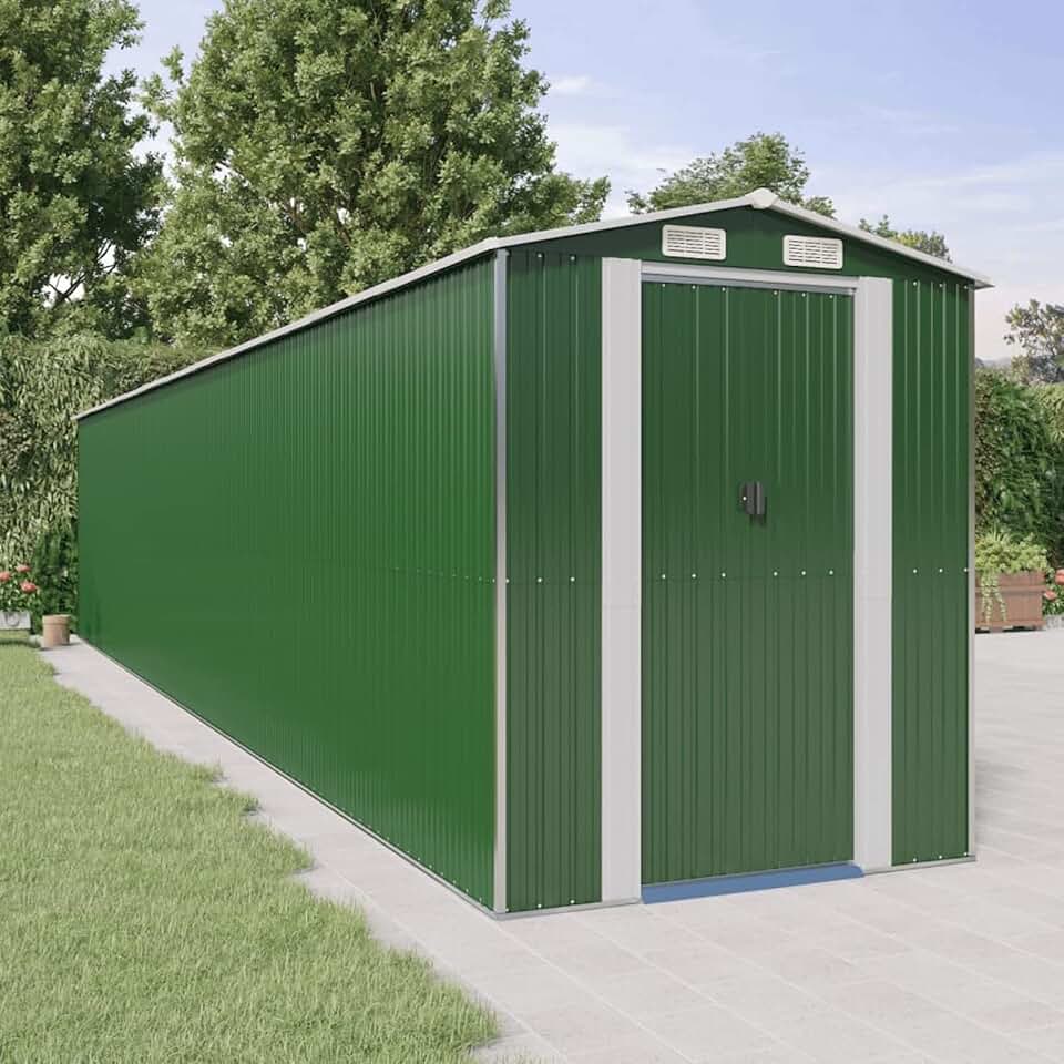 etezen - abri de jardin vert acier galvanisé 192x1021x223 cm - abri de stockage jardin etezen