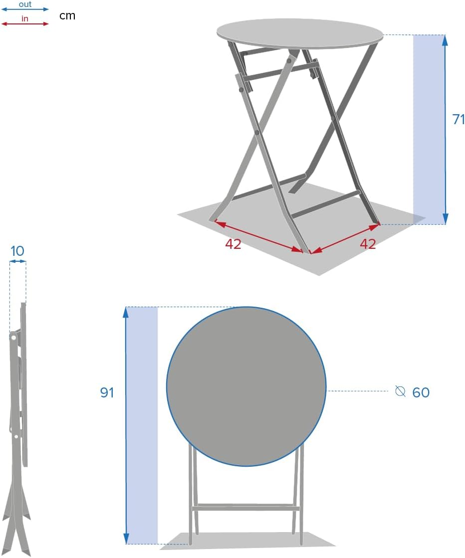 etezen - Greensboro Ambre - ronde, pliante 2 places - acier epoxy renforcé