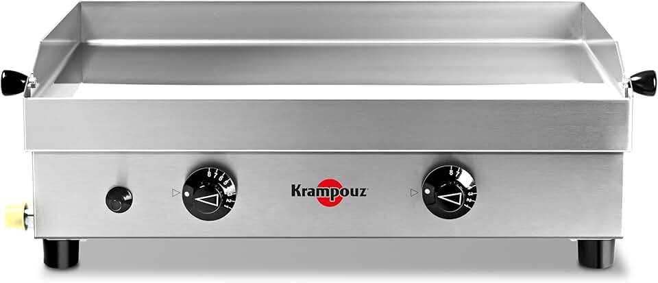 etezen - Plancha Samba - 54x33 cm inox - 2 zones, 2 brûleurs, 3000W, PFSB2MA-KR