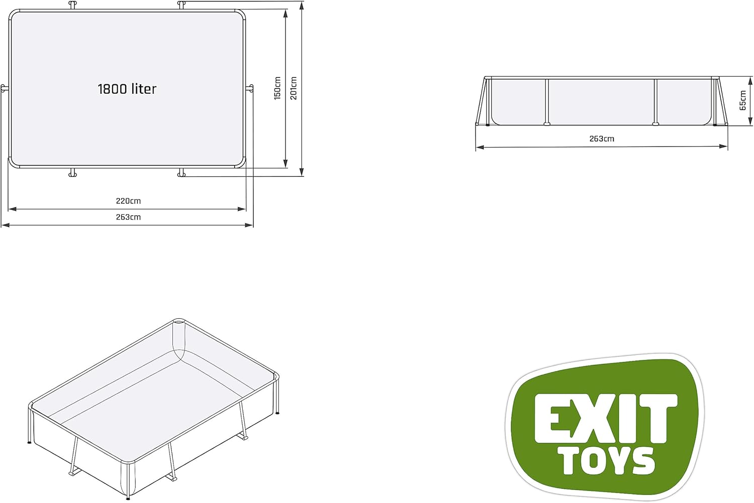 etezen Piscine en Bois - 220 x 150 x 65 cm - Rectangulaire et compacte - avec Pompe à Filtre à Cartouche - Facile d'accès - Convient pour Les Tout-Petits - Cadre Solide - Design Unique - Marron