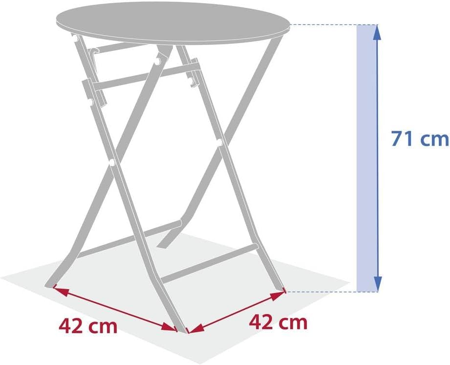 etezen - Greensboro série - 2 places - acier antirouille renforcé - table carrée pliante