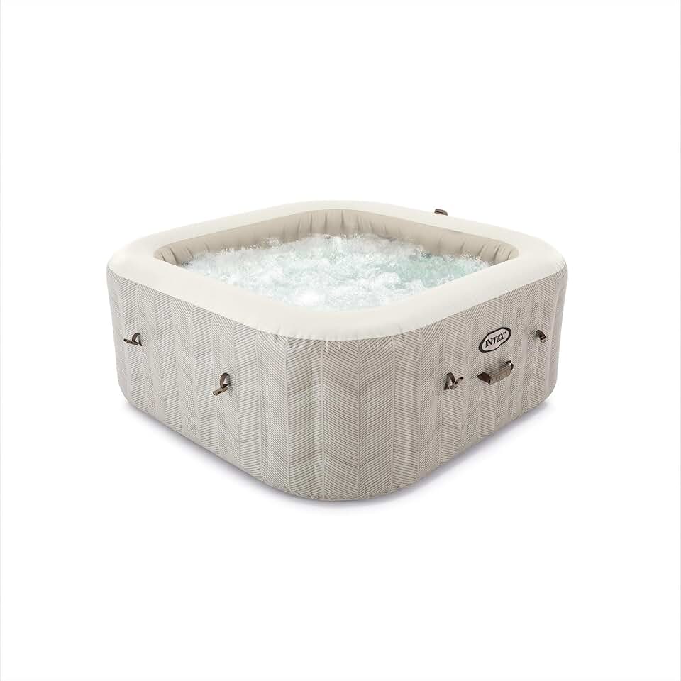 etezen - Spa Gonflable Chevron Deluxe - 175x175x71 cm - 4 places, chauffage 2200W, bulles, chlorateur, filtre S2 - 55092