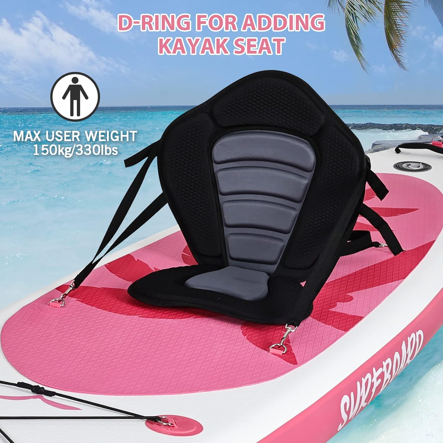 etezen - Paddle gonflable adulte - 320/335cm - 2 places, siège kayak, pagaie alu, support caméra, pompe, 150kg