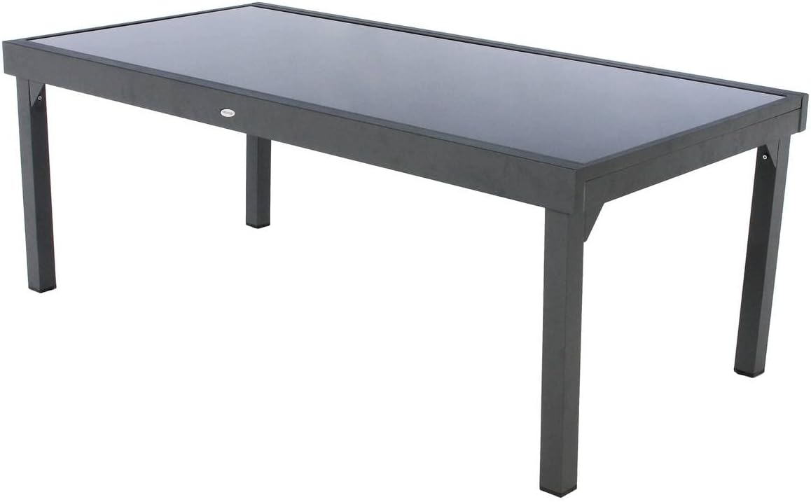 etezen - Piazza extensible - 12 places - aluminium/verre renforcé - gris graphite