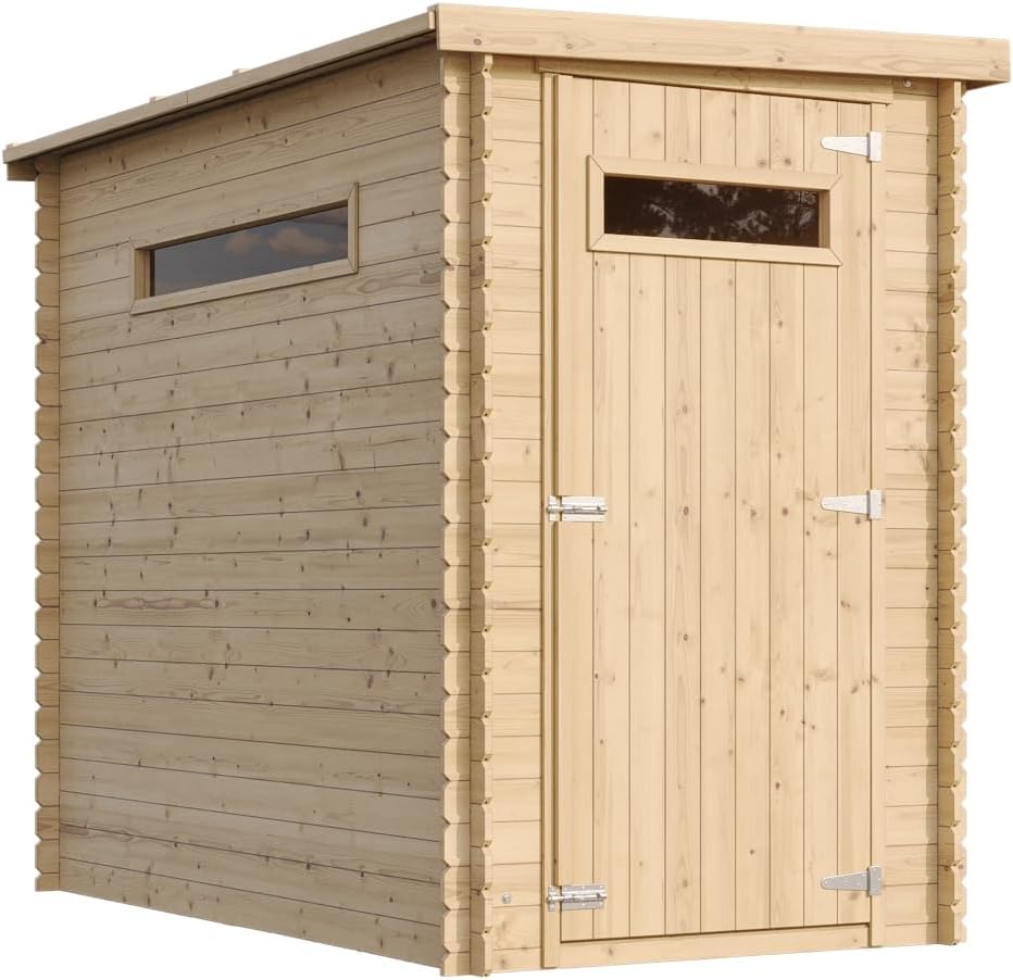 Abri de Jardin en Bois, Petite fenêtre, avec Sol TRAITÉ- Stockage extérieur l239xL144xH198 cm/2.63 m2 - Petit abri à Outils, Local à vélos - Toit imperméable, fenêtres etezen M306A+M306G