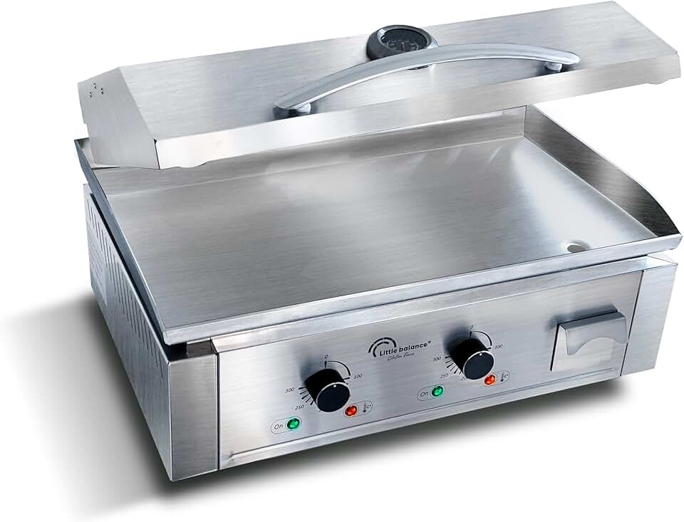 etezen - Aquitaine Pro Plus - plancha inox 2 zones, couvercle, 3500W - 8473