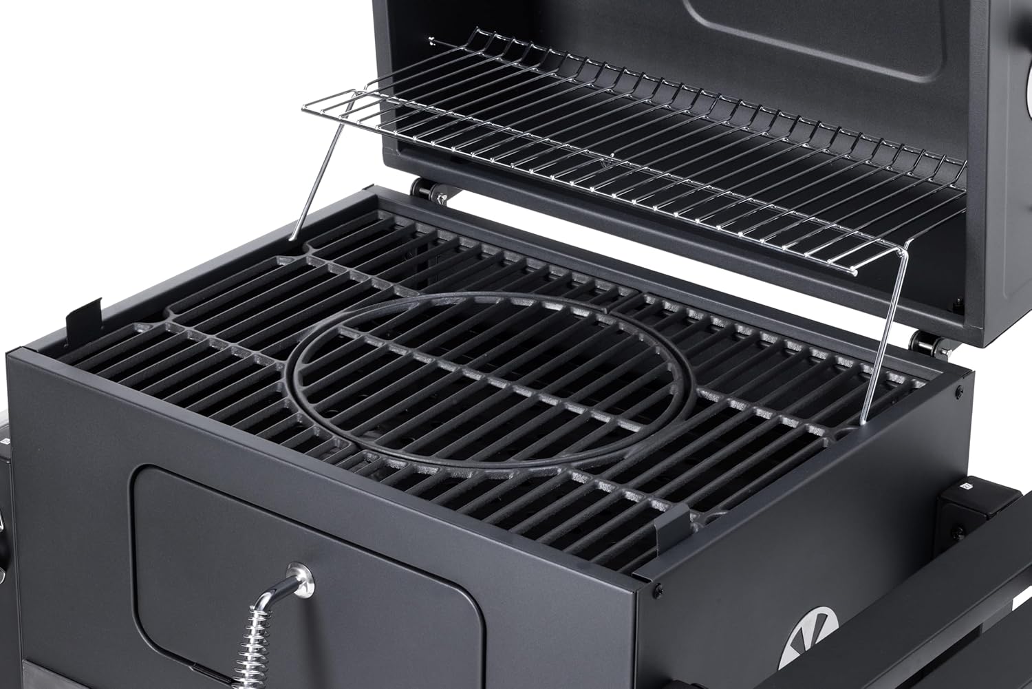 etezen - Memphis - acier, grille, tablette pliable, roulettes, thermomètre, bac à cendres
