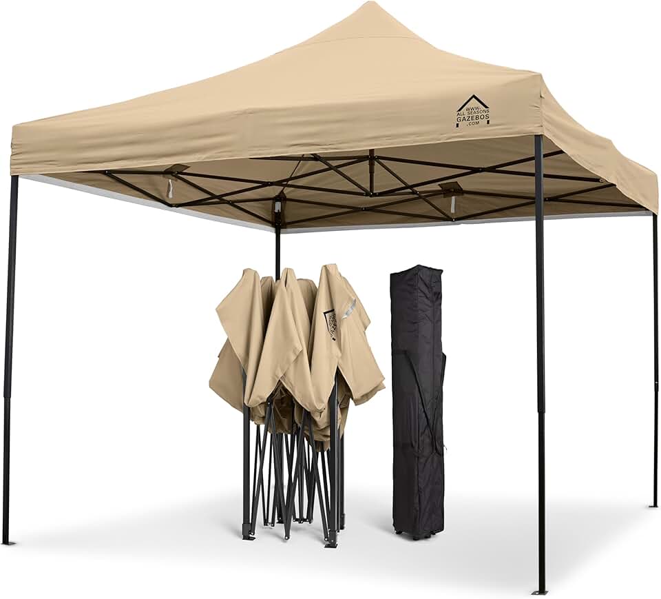 etezen | Tonnelle Pliante 3x3m | Matériaux Robustes, Entièrement Étanches et de Haute Qualité (Beige)