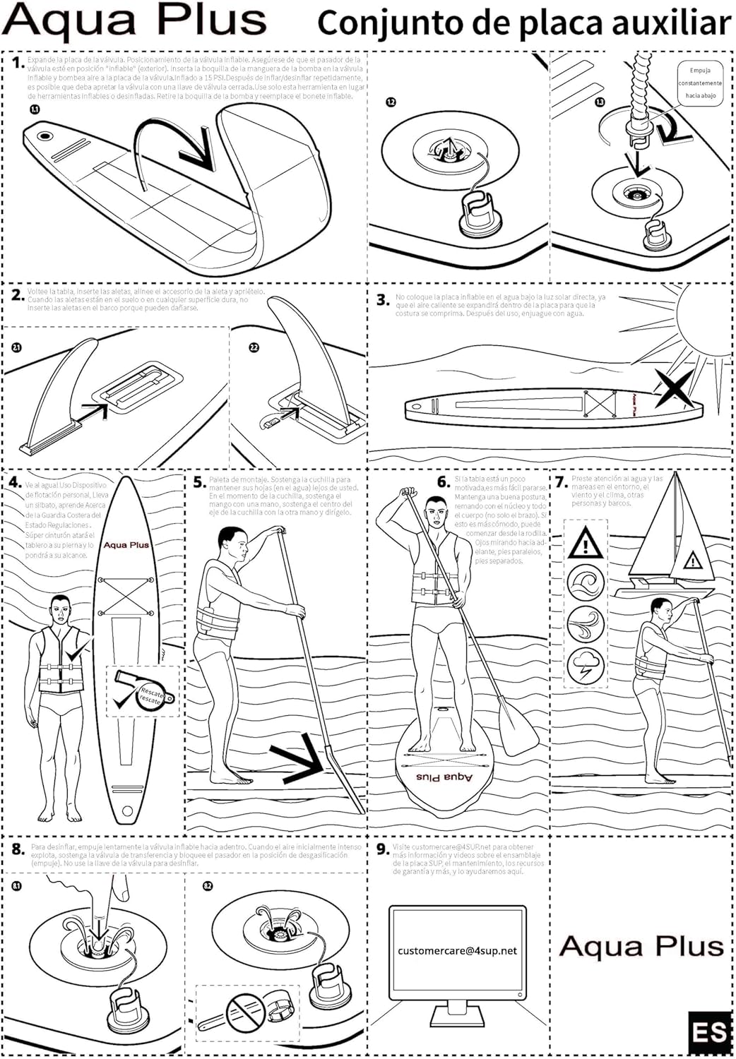 etezen - planche SUP gonflable 15cm - pagaie, sac, pompe