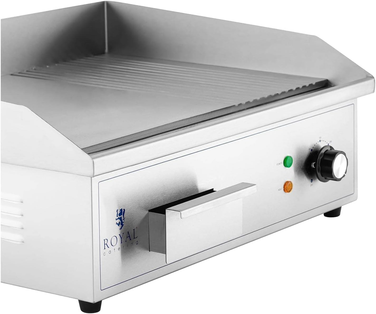 etezen - Plancha électrique professionnelle - 548x350 mm - 3000 W, plaque lisse et rainurée - RCPG42-M