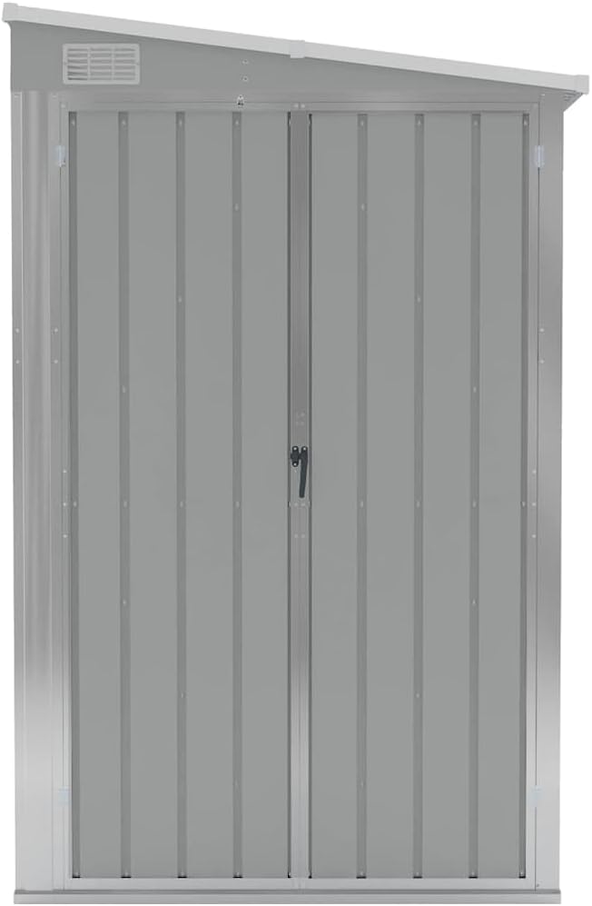 etezen Remise de Jardin Murale Gris 118x100x178 cm Acier galvanisé,Structures extérieures, Cabanes & abris de Jardin,316218