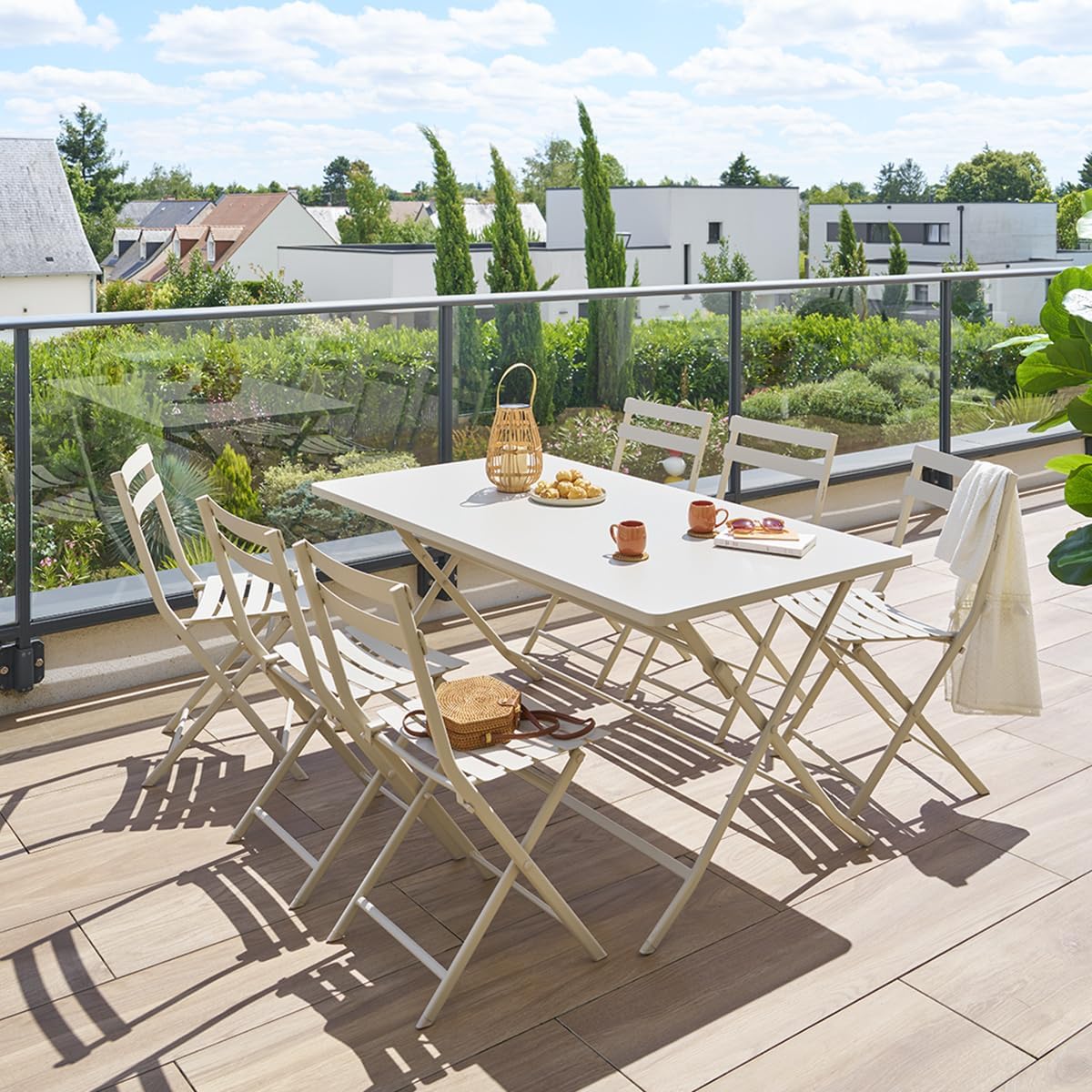 etezen - Greensboro - table pliante rectangulaire 6 places - acier epoxy antirouille