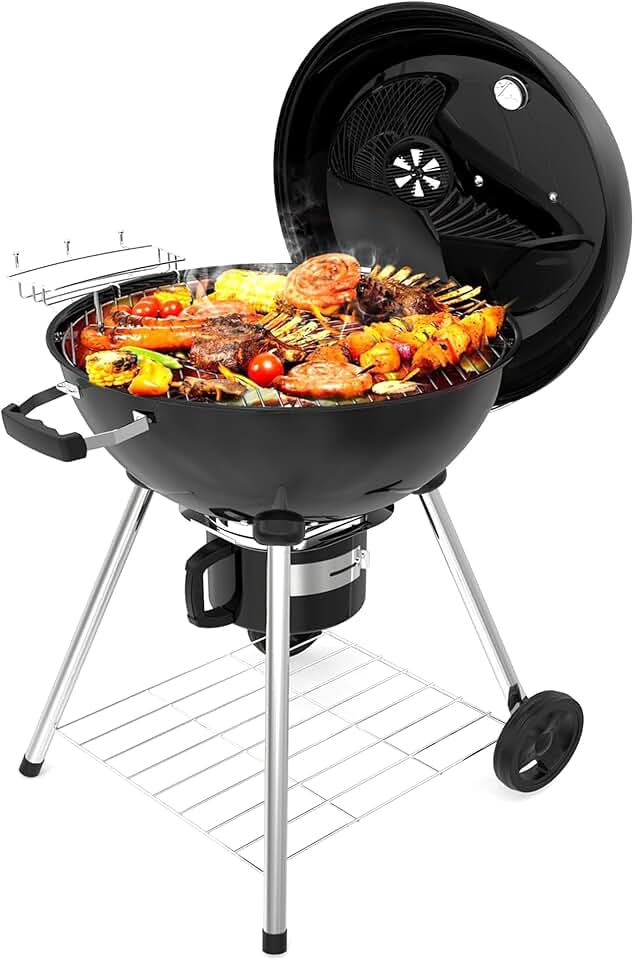 etezen - 21 inch Barbecue boule, 83x71x105,5cm, tiroir à cendres, couvercle