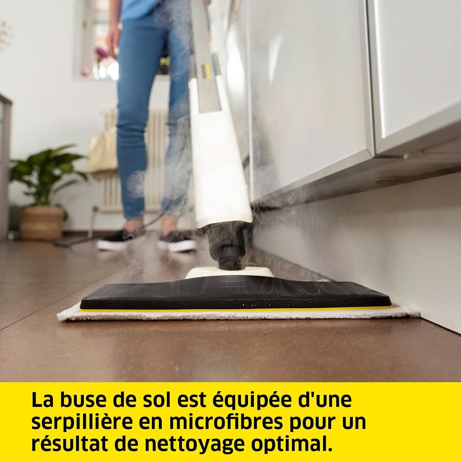 etezen Nettoyeur Vapeur SC 2 Upright, Préchauffage : 30 s, Surface : 50 m², Réservoir : 0,4 l, Puissance : 1600 W, avec Buse de Sol EasyFix, Serpillière Microfibres, Cartouche Détartrante