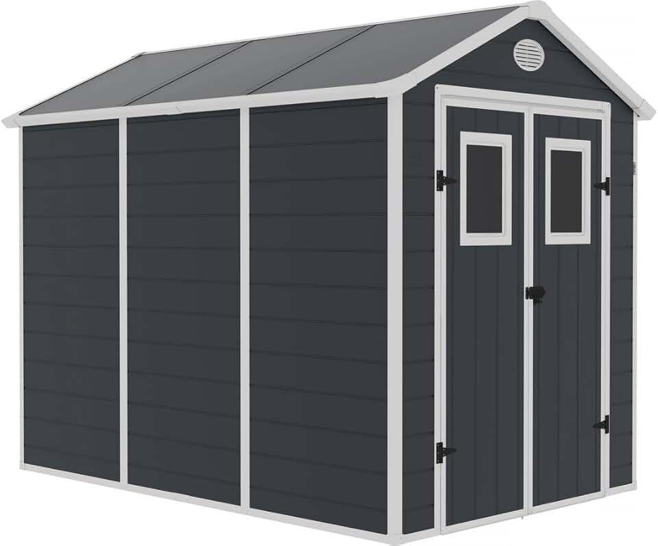 etezen - Abri de Jardin Résine Texas 5.23 m² Anthracite - Ancrages Intérieurs - Antirouille/Anti-UV