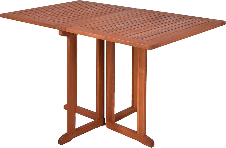 etezen - Table de balcon rectangulaire 120x70cm - bois d'eucalyptus FSC, pliable