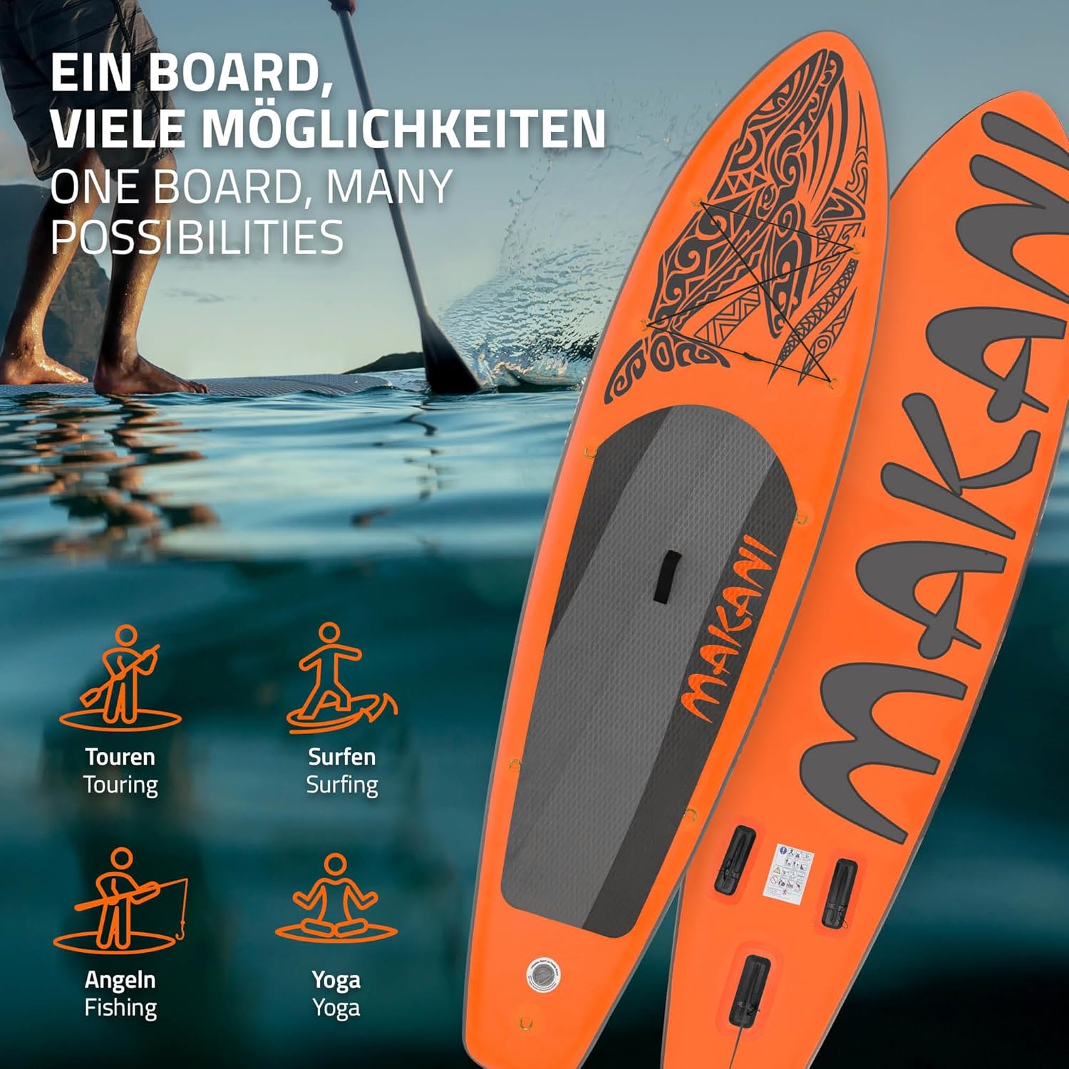 etezen - Stand Up Paddle Série - 305/308/320/380 cm - PVC, 120/150 kg, ép. 10/15 cm