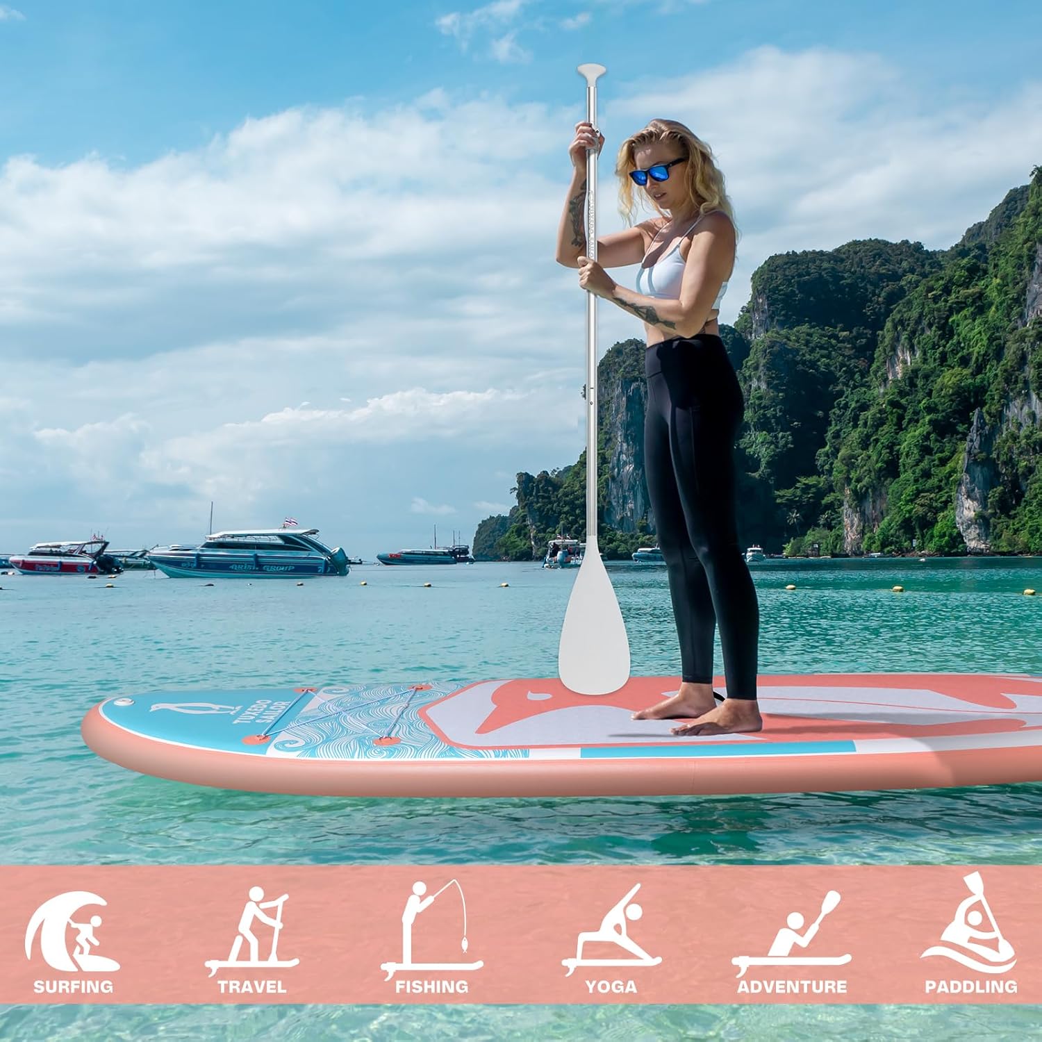 etezen - Paddle Gonflable Adulte - SUP 320 cm - avec accessoires complets