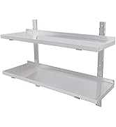 etezen Étagère Murale INOX Cuisine Tablette Flottante Pose Murale Catering 2 Couches (120 * 30cm)