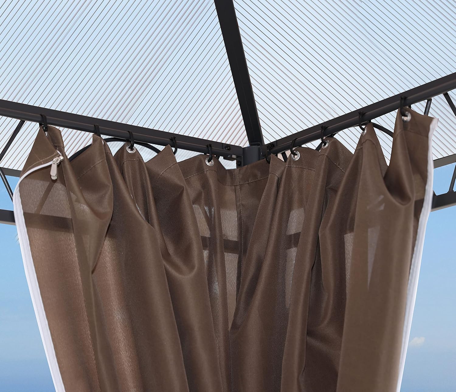 etezen - tonnelle rigide métal - 3 x 3,6 m - panneaux latéraux polycarbonate, anti-poussière