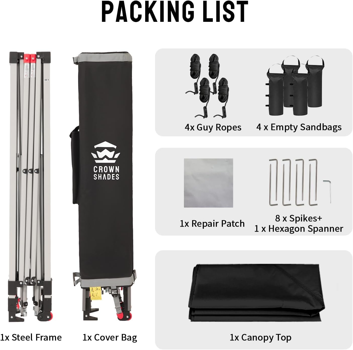 etezen - tonnelle pliante - 3x3m - imperméable UPF50+, sac, sacs de sable