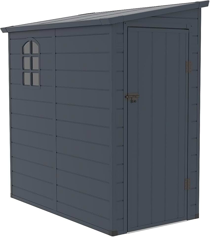 etezen - Alberto - abri de jardin adossé 2,09m² résine gris anthracite