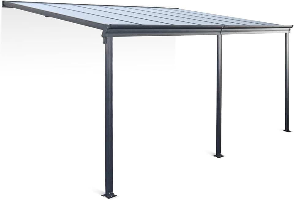 etezen - Avenio - Pergola murale 3x4 m alu/polycarbonate avec gouttière