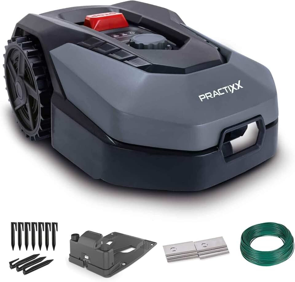 etezen - Robot tondeuse série PX-RRM-600Wi - 600m² - coupe 18cm, 20-60mm, capteur pluie, WiFi/BT, pente 35%, station d