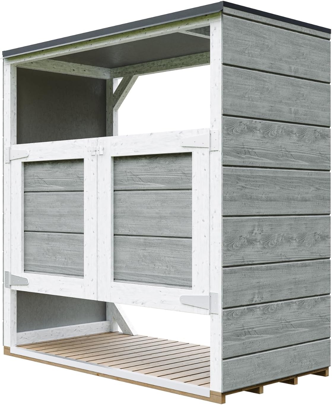 Abri de Jardin pour poubelles, Cache Poubelle extérieur 2x240L – Coffre de Rangement Exterieur, Armoire de Jardin, cabane de Jardin Exterieur – etezen M980A-TUNDRA Grey