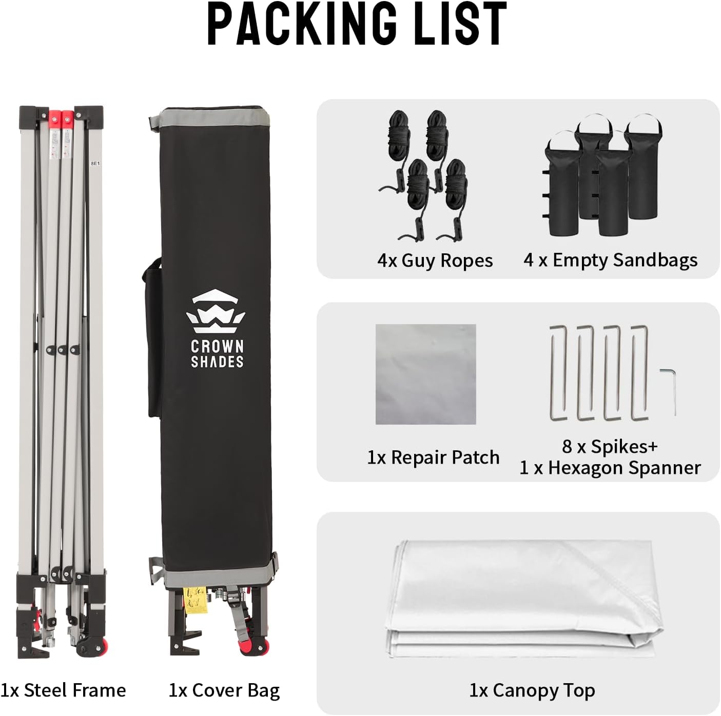 etezen - tonnelle pliante - 3x3 m - imperméable, UPF 50+, sacs de sable