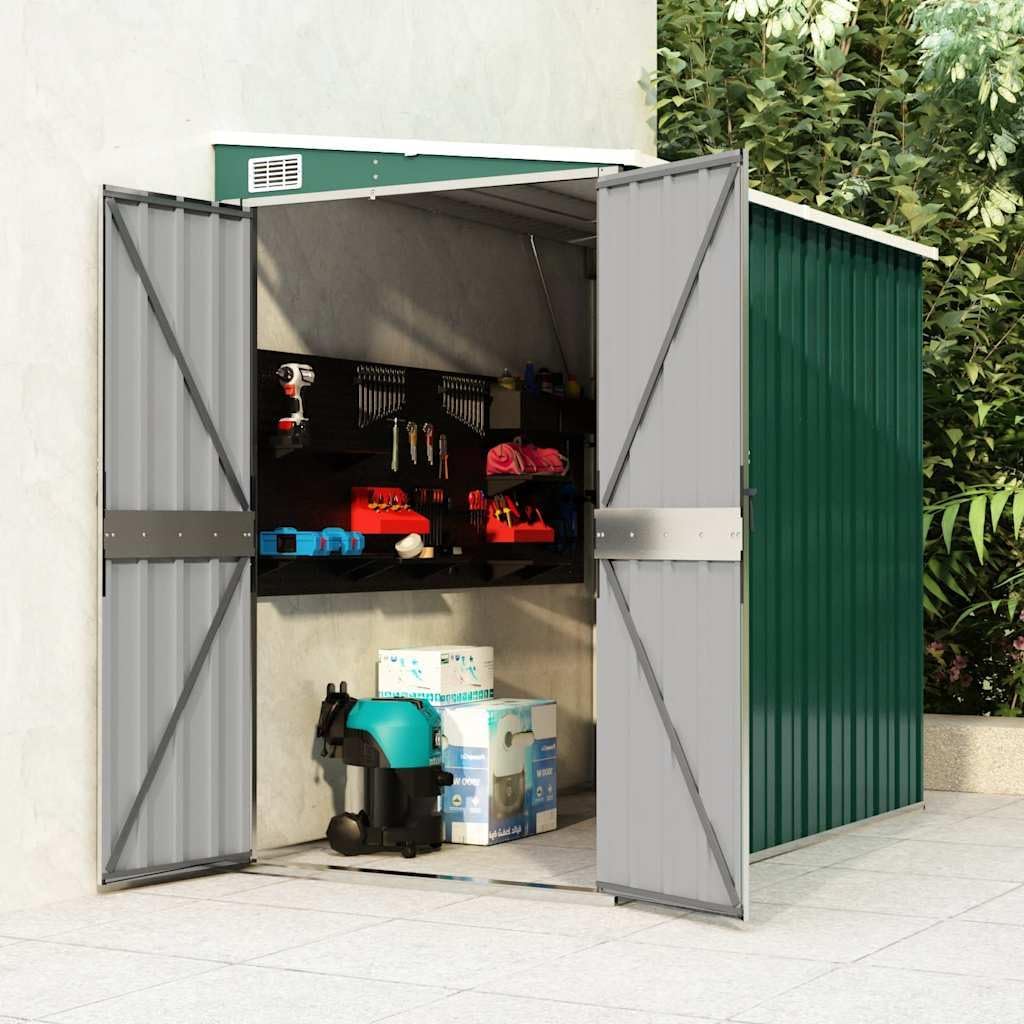 etezen Abri de Jardin Mural Vert 118x194x178 cm Acier galvanisé,Structures extérieures, Cabanes & abris de Jardin,316221