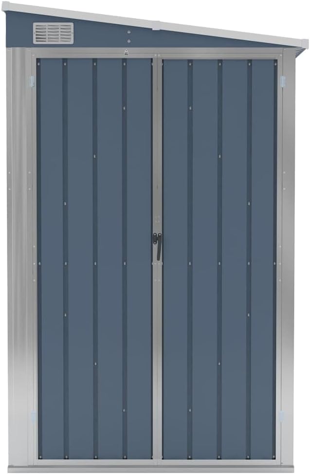 etezen Abri de Jardin Mural Gris 118x194x178 cm Acier galvanisé,Maison & Jardin, Pelouses & Jardins, Vie en extérieur, Structures extérieures, Cabanes & abris de Jardin, Gris (Poids 31.54KG)