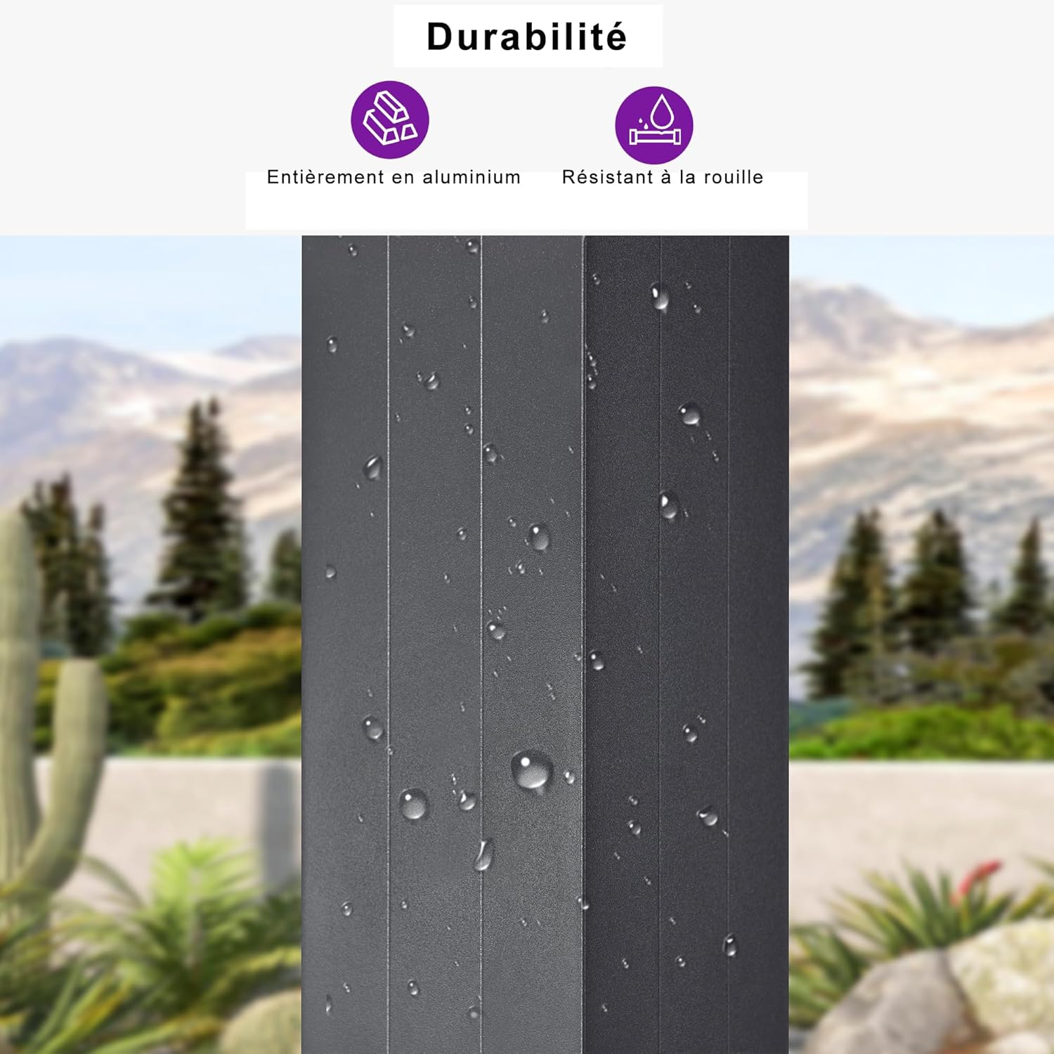etezen - pergola bioclimatique - 4,24x3,3m - alu, persienne fixes, gris