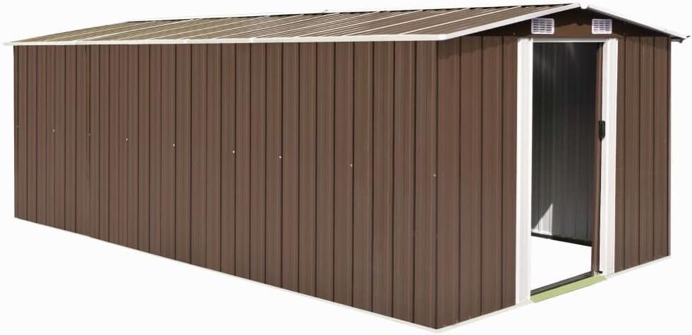 etezen Abri de Jardin 257x489x181 cm Métal Marron,Maison & Jardin, Pelouses & Jardins, Vie en extérieur, Structures extérieures, Cabanes & abris de Jardin, Brun (Poids 105.6KG)
