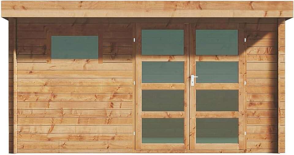 etezen - abri de jardin bois toit plat 13m² 28mm épais CORALIO