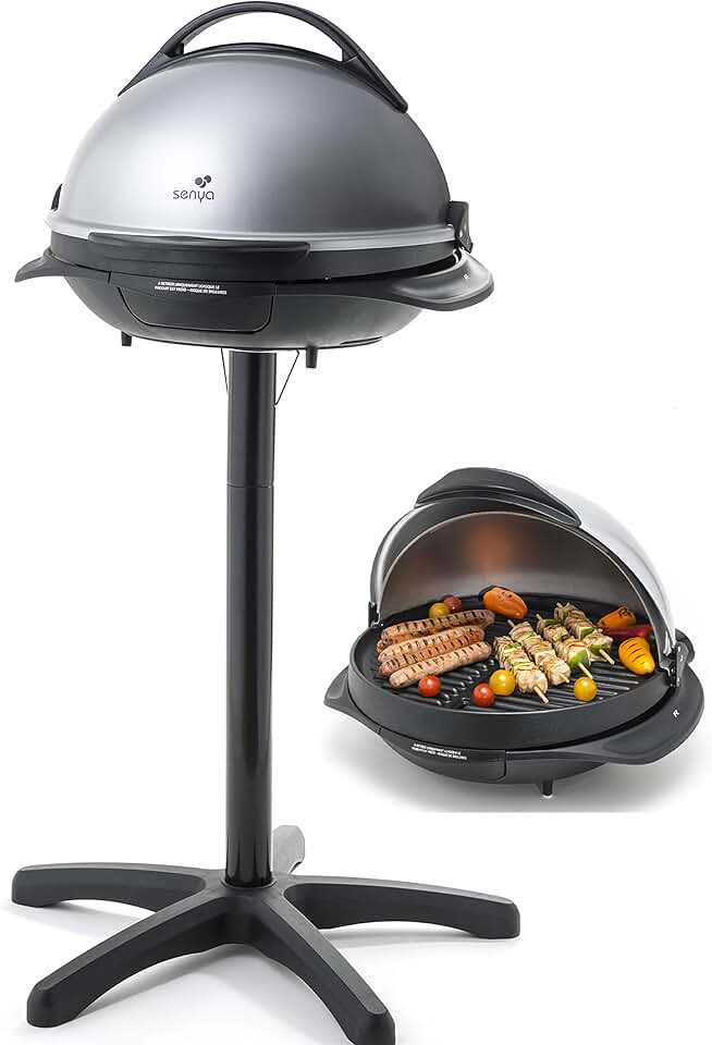 etezen - Barbecue électrique 2 en 1 - Plaque fonte, couvercle - 2200W - SYCK-G043