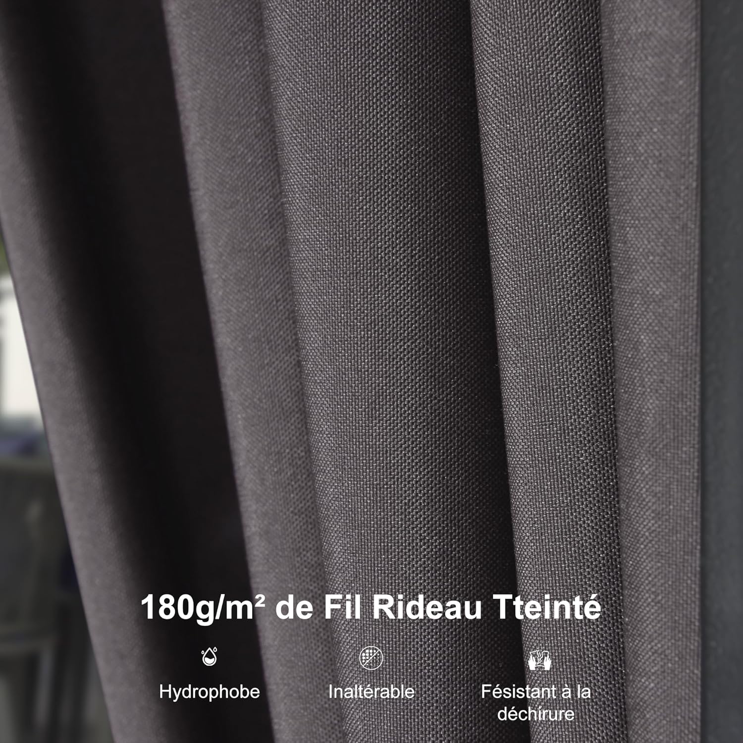 etezen - tonnelle double toit acier 4x4m, rideaux, moustiquaire