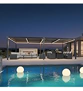 etezen Pergola Bioclimatique en Aluminium 3,5 x 7,2 m, Tonnelle de Jardin Exterieur Imperméa...