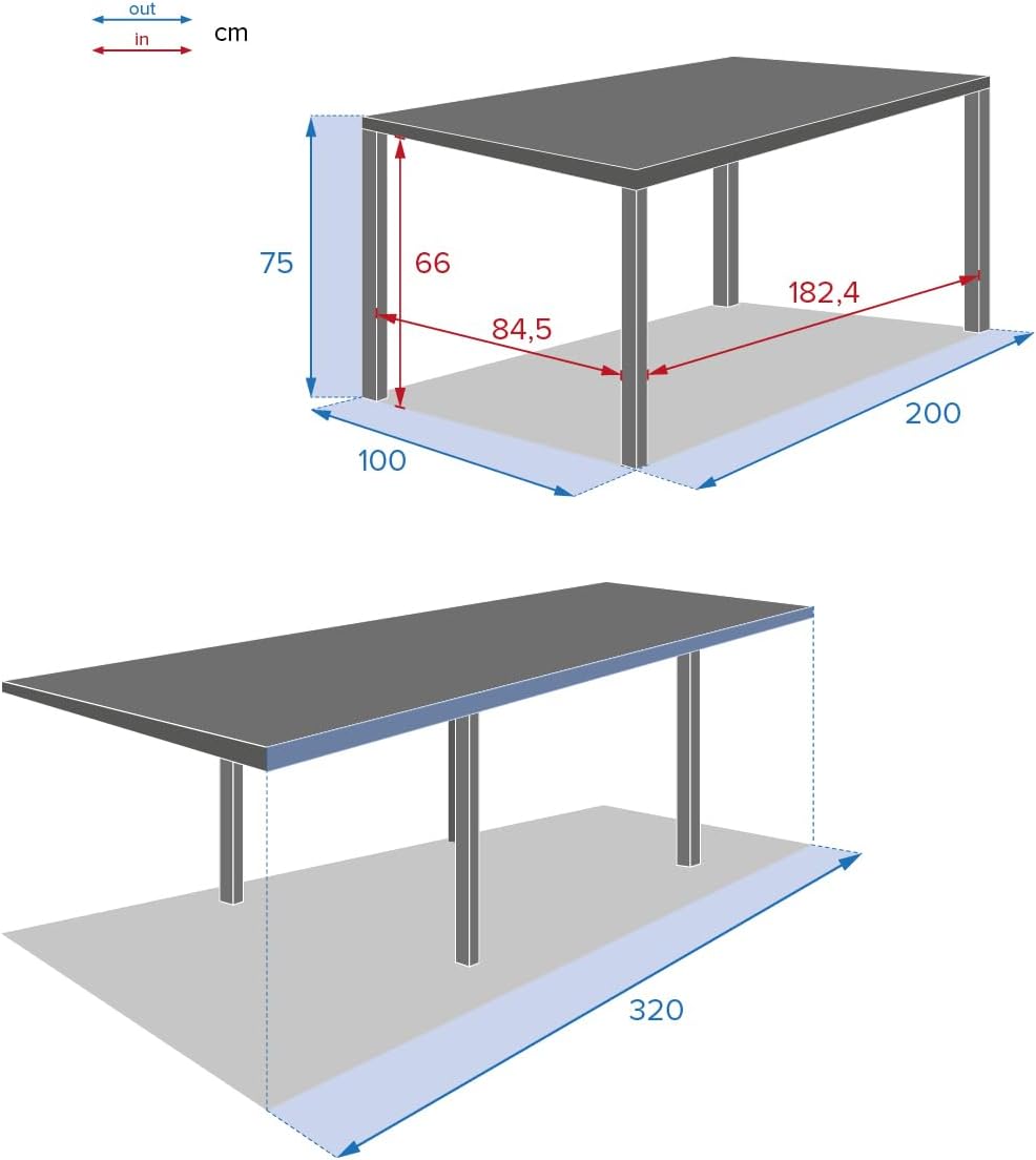 etezen - Piazza extensible - 12 places - aluminium/verre renforcé - gris graphite