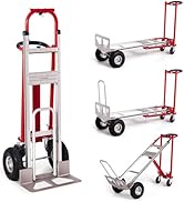 etezen 4-en-1 Diable Pliant en Aluminium,Chariot de Déménagement de Manutention 363/454 kg, Diab...