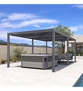 etezen Pergola Bioclimatique 3,5 x 6,35 m en Aluminium, Tonnelle de Jardin Exterieur avec La...