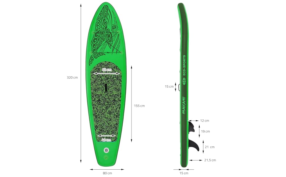 etezen planche de stand up vert paddling makani 320x80x15 cm SUP gonflable paddle board de surf