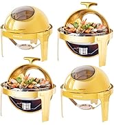 etezen 5,7L Buffet Chafing Dish Set, Calentador Buffet Redondo, Servidor de Buffet, Calentador C...